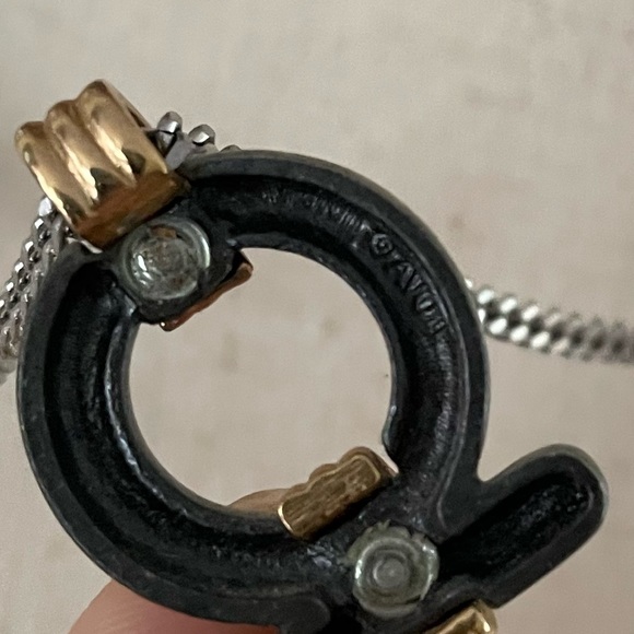 Vintage AVON 1978 infinity symbol silver and gold toned chain necklace ~ - Picture 6 of 8